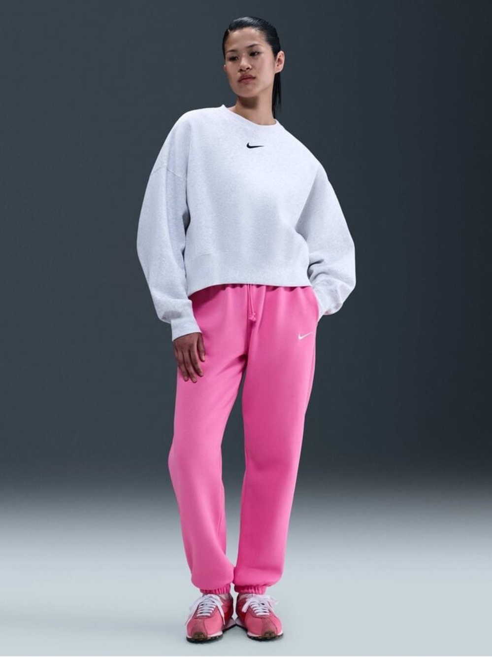 Nike Phoenix Fleece High Waisted Oversized Sweatpants - Playful Pink XL - Flaw